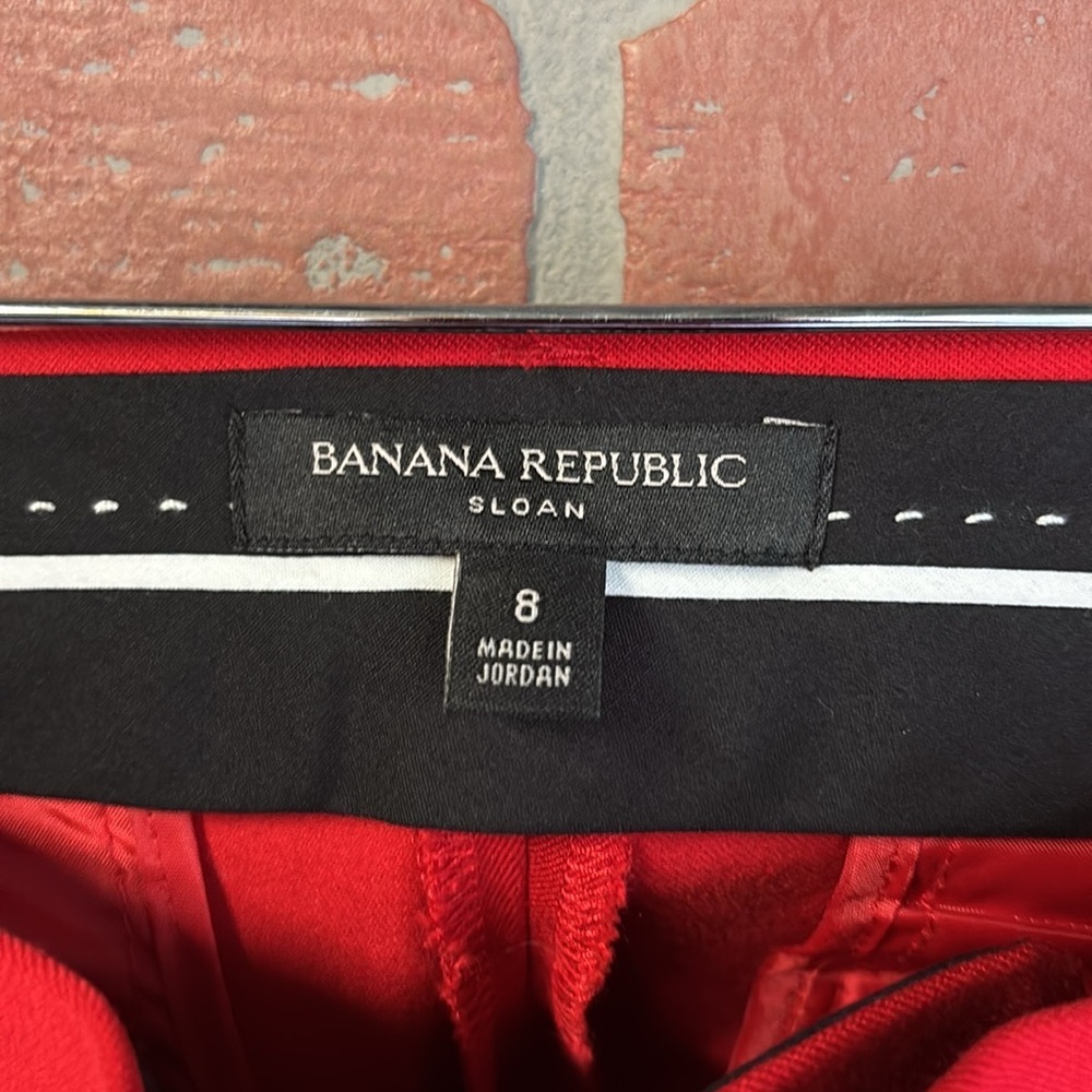 Banana Republic Sloan Bold Red Pants size 8 - Picture 3 of 6